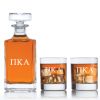 Custom Engraved Pi Kappa Alpha - Personalized Classic Decanter Set with Whiskey Glasses