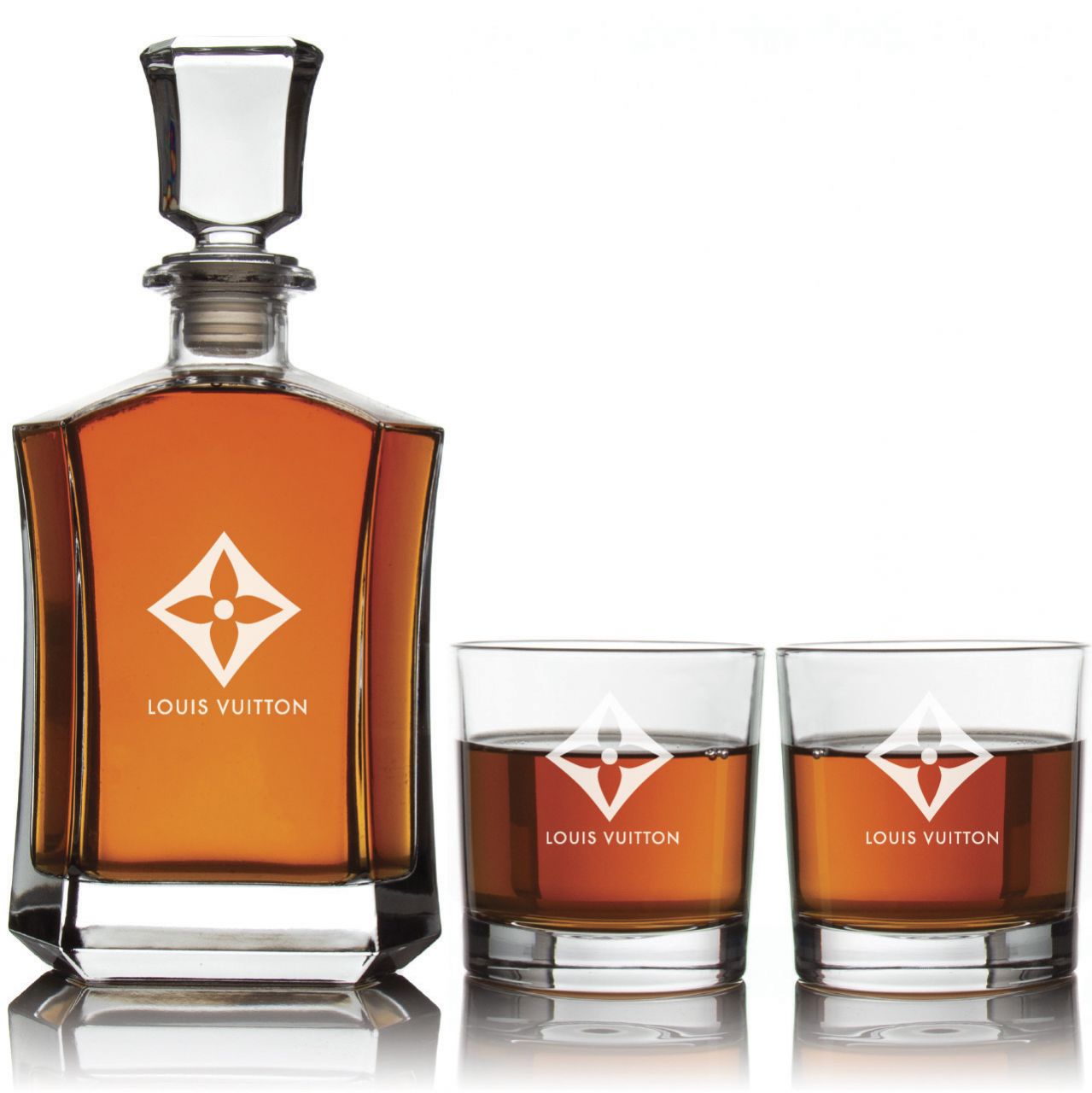 Personalized LV Louis Vuitton - Custom Decanter Set - Personalized Crown  Decanter Set with Whiskey Glasses
