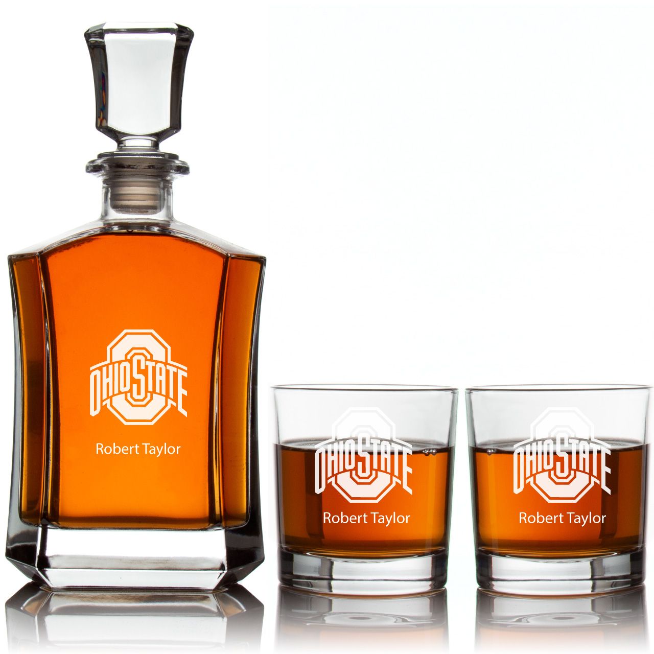 Engraved Ohio State Buckeyes - Personalized Crown Classic Decanter