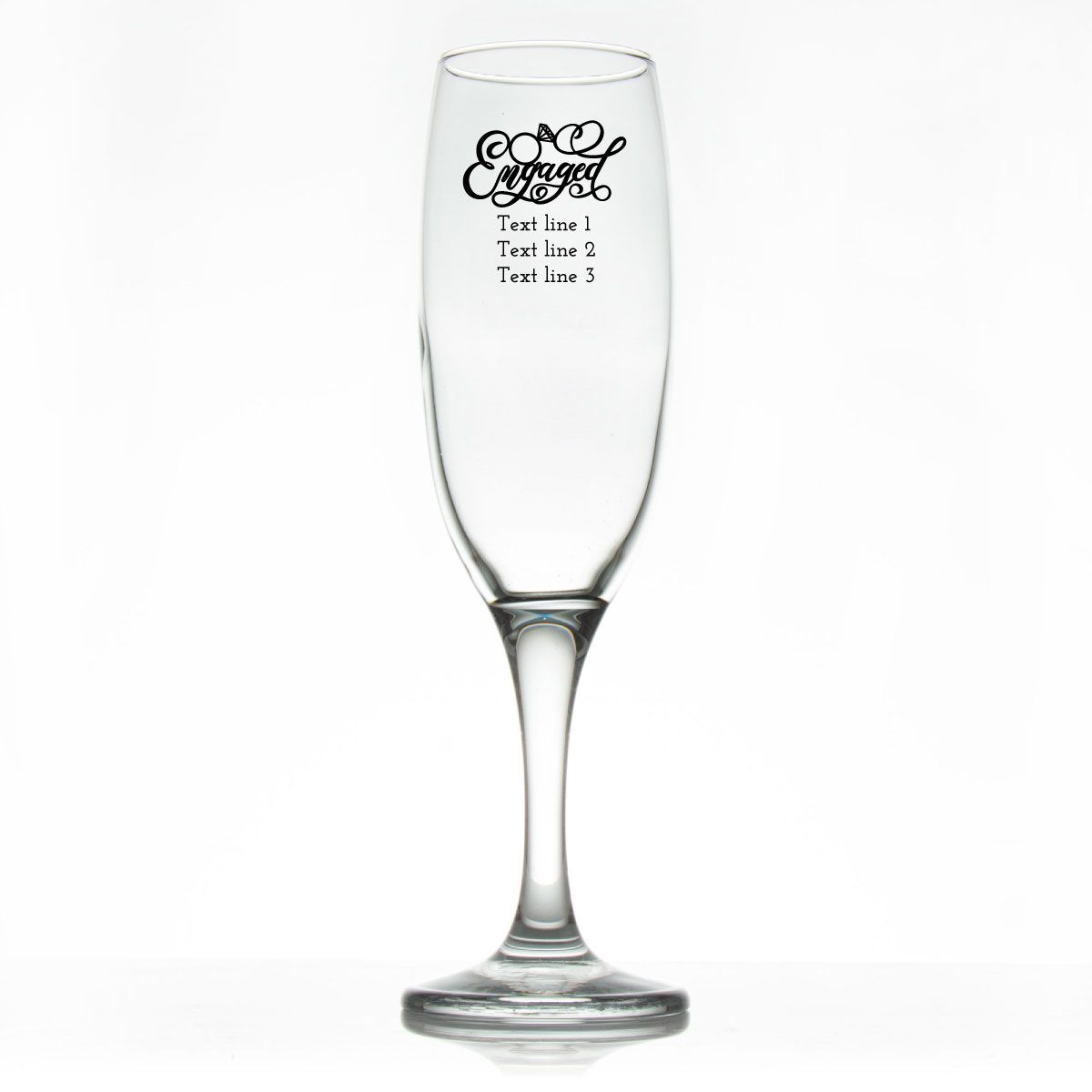 Custom Personalized Champagne Flutes - Fancy Engaged - Promotional  Champagne Flutes In Bulk