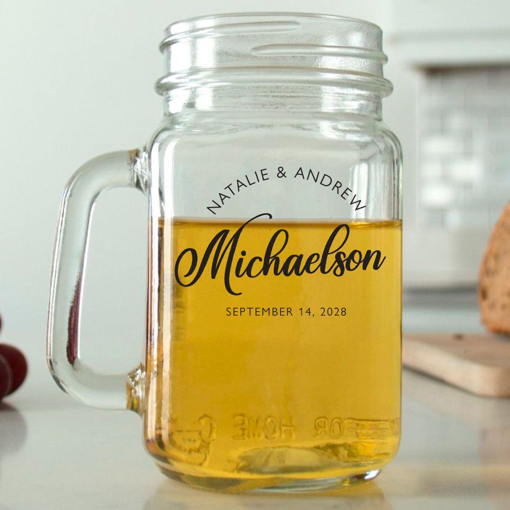 Custom Mason Jars l Personalized Mason Jars with Handles