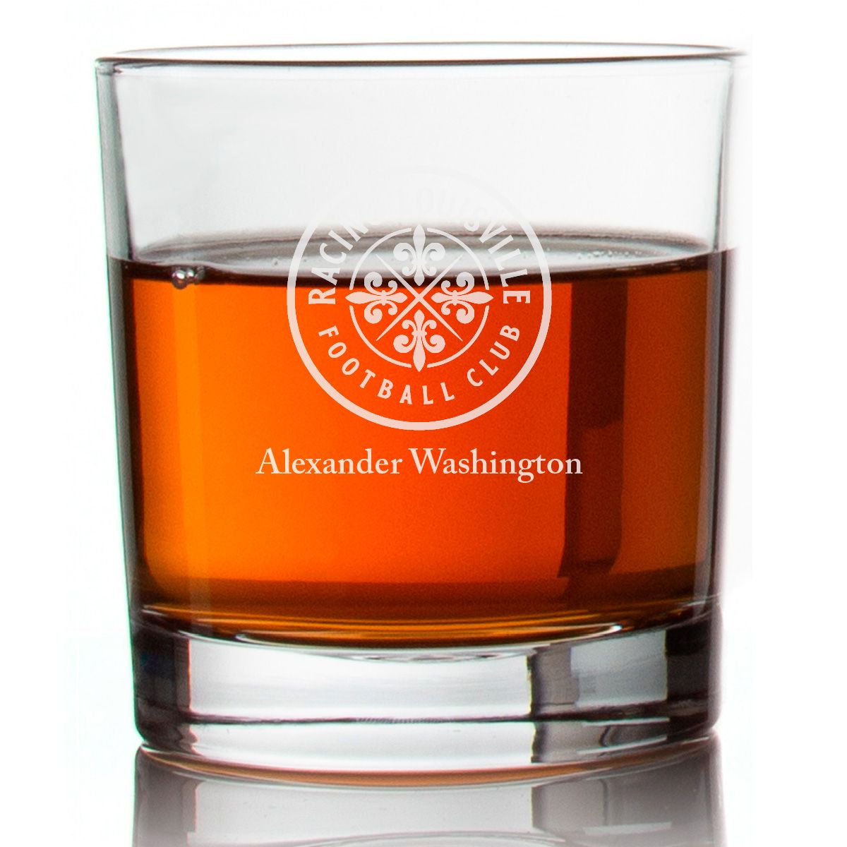 Engraved Racing Louisville FC Rocks Glass - National Women's Soccer League  - Personalized Whiskey Glasses - Man Cave Gift Ideas - Gifts For Him -  Soccer Fanatic - 2pcs - Promotional Products 