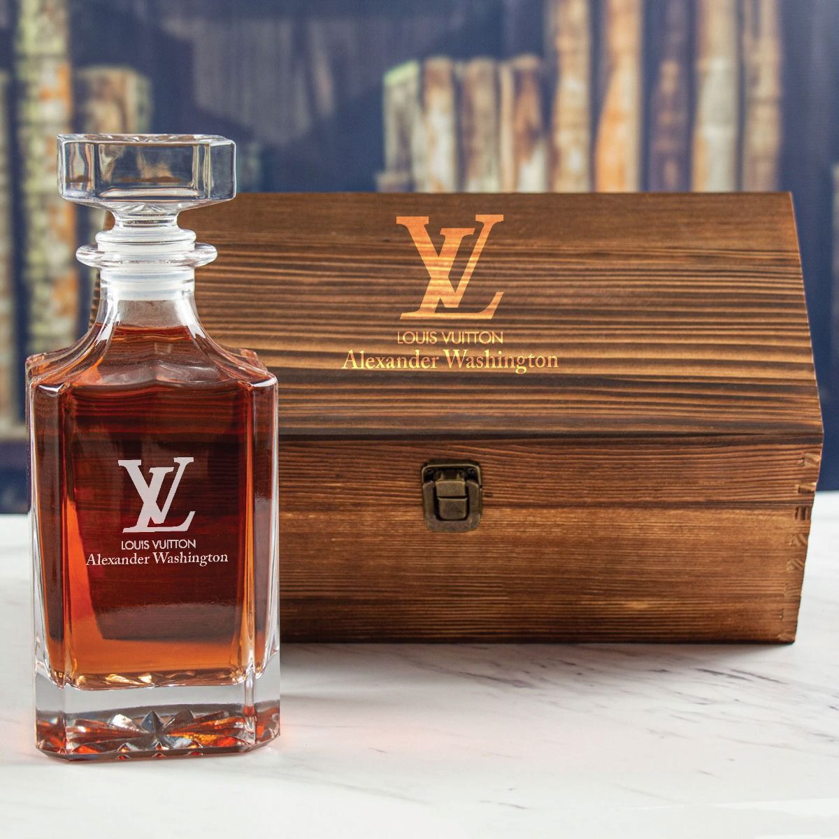 Custom Engraved LV Louis Vuitton - Personalized Whiskey Decanter In Wood  Gift Box - Promotional Products - Custom Gifts - Party Favors - Corporate  Gifts - Personalized Gifts