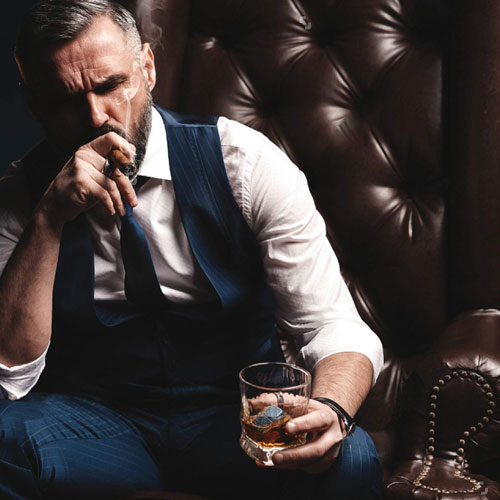 MB Brands - Gentleman Drinking Whiskey